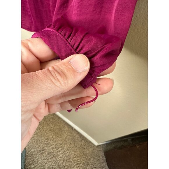 Jennifer Lopez Women's Pink Blouse Size X-Small long sleeve‎ v-neck polyester - Picture 5 of 9